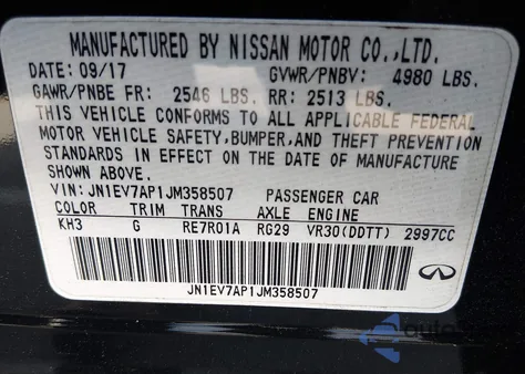 2018 Infiniti Q50 3.0T Sport из США, поврежденный, VIN JN1EV7AP1JM358507